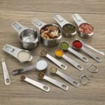 17 Pieces Measuring Cups & Spoons set, 7 Cups, 9 Spoons, 1 Leveler, 18/8 Stainless Steel，Kitchen Gadgets for Cooking & Baking with two Ring Connector, Silver - Image 6