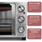MegaChef 26.4 Quart French Door Multi-Function Stainless Steel Electric Toaster Oven with Temperature & Timer Control and Broil, Bake & Toast Functions - Image 5