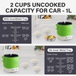 OSBA Mini Rice Cooker, 1L Travel Rice Cooker Small 12V For Car, Cooking For Soup Porridge and Rice, Cooking Heating and Keeping Warm Function(Green) - Image 5