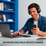 LC30Pro Hybrid Active Noise Cancelling Headphones, 100H Playtime Wireless Over Ear Bluetooth 5.4 Headset, Deep Bass, Multipoint Connection, Foldable Headphones for Travel, Home, Office - Image 5