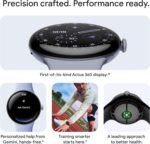 Google Pixel Watch 4 (41mm) - Android Smartwatch - Heart Rate and Sleep Tracking - 30-Hour Battery - Fitness Tracking - Google AI - Polished Silver Aluminum Case - Iris Active Band - LTE (2025 Model) - Image 3