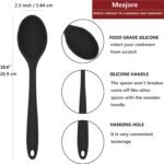 2 Pcs Silicone Spoons for Cooking Heat Resistant, Hygienic Design Cooking Utensi Mixing Spoons for Kitchen Cooking Baking Stirring Mixing Tools (Black) - Image 4