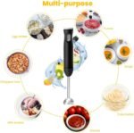Immersion Blender Handheld Cordless Stick, Stainless Steel Hand Held Blender Mixer with Egg Whisk, for Soup, Smoothie, Puree, Baby Food - Image 3