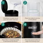 Homecraft Iced Tea Maker & Cold Brew Coffee Machine – 2 Quart Double Insulated Pitcher, Steeping Basket, – Makes Fuit Infused Teas & Iced Lattes – Black - Image 4