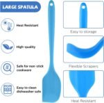 16 Piece 11 Inch Silicone Spatula Set Rubber Spatula Heat Resistant Seamless One Piece Design Non-stick Flexible Scrapers Baking Mixing Tool Dishwasher Safe, 6 Colors - Image 3