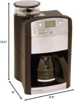 Capresso 464.05 CoffeeTeam GS 10-Cup Digital Coffeemaker with Conical Burr Grinder, Glass Carafe , Black , 15.5" x 9.5 "x 9.75" - Image 3
