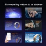 Smart Rings for Men & Women,Tracker with Step,Fitness,Health,Sleep,Blood Pressure,Smart Wearable,iOS & Android Compatible,Non-Subscription (Black, 8) - Image 3