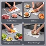 Titanium Cutting Boards Set of 3, 100% Pure Titanium Kitchen Cutting Board, Double-Sided Non-Toxic Cutting Board, Ideal for Slicing and Dicing Meats, Features Handle, Dishwasher Safe - Image 5