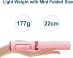 Selfie Stick, Foldable Cellphone Tripod with Remote, Travel Tripod for iPhone Series Android, Video Recording - Pink - Image 6