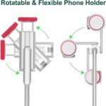 Selfie Stick, Foldable Cellphone Tripod with Remote, Travel Tripod for iPhone Series Android, Video Recording - Pink - Image 7