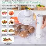 Handheld Vacuum Sealer for Food Storage – Portable & Rechargeable, Easy One-Hand Automatic Operation, 1 Vacuum Sealer + 10 Food Reusable Bags (30 Bags Optional) - Image 5