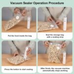 Handheld Vacuum Sealer for Food Storage – Portable & Rechargeable, Easy One-Hand Automatic Operation, 1 Vacuum Sealer + 10 Food Reusable Bags (30 Bags Optional) - Image 6