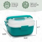 Goodful Stackable Lunch Box Container, Bento Style Food Storage with Removeable Compartments for Sandwich, Snacks, Toppings & Dressing, Leak-Proof and Made without BPA, 56-Ounce, Teal - Image 6