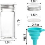 WUWEOT 24 Pack Plastic Spice Jars, 4 oz Spice Bottle Square Seasoning Containers, Reusable Salt Pepper Shaker with Airtight Lid Labels and Funnel for Spice, Herbs, Powder and Glitters - Image 3
