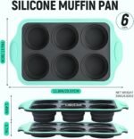 Muffin Pans for Baking 6 Cups, Silicone Foldable Muffin Pan with Metal Frame, Collapsible Cupcake Pan, Egg Bite Molds, Muffin Tin Tray for Baking Homemade Brownies Puddings(1) - Image 3