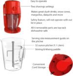 Frozen Drink Maker - Mixer and Ice Crusher Machine for Margaritas, Pina Coladas, Daiquiris, Shaved Ice Treats, or Slushies by Classic Cuisine (Red) - Image 4