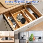 Magnetic Measuring Cups & Spoons Set, Strong N45 Magnets, Heavy Duty Stainless Steel Fits in Spice Jars for Baking & Cooking, BPA Free, Round Set of 15 with Leveler,Dark Black - Image 6