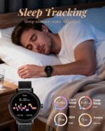 TOOBUR Smart Watch for Men Women with Two Bands, 40mm HD Smartwatch, Compatible with Android & iOS, Answer/Make Calls, Fitness Watch with Step/Sleep/HR Tracker, IP68, Stylish Gift, Black - Image 4