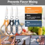 3-Pack Kitchen Shears Heavy Duty All Purpose Stainless Steel Scissors Dishwasher Safe Cooking for Meat, Chicken, Fish, Vegetable - Image 3