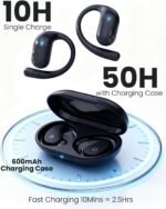 Open Ear Headphones, Bluetooth Headphones V5.4 Wireless Sport Earbuds with Charging Case, IP54 Waterproof 50H Playtime Lightweight Design Fit for Cycling, Running, Walking, Workout - Image 3