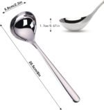 Comicfs 4 Pack Small Ladle Sauce Ladle SUS 304 Stainless Steel Small Serving Ladles Gravy Soup Spoon Ladles 8-Inch (Silver) - Image 3