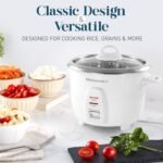 Elite Gourmet ERC-2020 Electric Rice Cooker with Stainless Steel Inner Pot Makes Soups, Stews, Grains, Cereals, Keep Warm Feature, 20 Cups Cooked (10 Cups Uncooked), White - Image 5