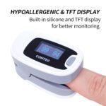 CONTEC CMS50NA Pulse Oximeter Fingertip Blood Oxygen Saturation Monitor SpO2 and PR Value Waveform Blood Oxygen Neck/Wrist Corda, Grey - Image 4