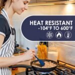 Heat Resistant 600℉ Silicone Spatula, Turner Mixing Spatulas set BPA Free Dishwasher Safe for Nonstick Cookware, Classic Blue - Image 4