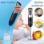 Immersion Blender Handheld, Hand Blender with 500ml Food Chopper, 600ml Container, Milk Frother, Egg Whisk, Puree Infant Food, Smoothies, Sauces and Soups – Black - Image 5