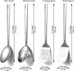 Homquen Stainless Steel Kitchen Utensils Set 4pcs, Cooking Utensils Set, Kitchen Tools Spatulas Set, Cooking Spoons, Home Essentials Kitchen Gadgets Accessories - Image 3