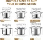 Cooks Standard Multi-Ply Clad Stainless Steel Stock Pot, 6-Quart Pasta Cooking Canning Pot with Lid, Deep Stockpot Induction Cookware - Image 3