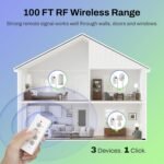 BN-LINK Wireless Remote Control Outlet Electrical Switch for Lights, Fans, Christmas Lights, Small Appliance, 100ft Long Range White (Learning Code, 3Rx-2Tx) 1200W/10A, ETL & FCC Certified - Image 3
