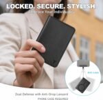 TUCCH for Magsafe Wallet with 6 Card Holders, RFID Blocking [Clear ID Window] PU Leather Men Women Folio Magnetic Phone Wallet for iPhone 17/16/15/14/13/12/Plus/Air/Pro/Pro Max Series, Black - Image 4