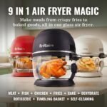 Non Toxic Air Fryer™ - Glass AirFryer 5 Quart w/ 360 Visibility, Self-Cleaning, 400F Vortex Air Fryer for Even Cooking, BPA-Free Teflon Free, 9-in-1 Functions, Rotisserie, Roast, Bake, White - Image 3