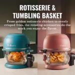 Non Toxic Air Fryer™ - Glass AirFryer 5 Quart w/ 360 Visibility, Self-Cleaning, 400F Vortex Air Fryer for Even Cooking, BPA-Free Teflon Free, 9-in-1 Functions, Rotisserie, Roast, Bake, White - Image 4