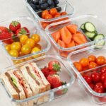 KOMUEE 30 oz 5 Pack Glass Meal Prep Containers 2 Compartments, Glass Food Storage Containers with Lids, Airtight Lunch Box, Microwave, Oven and Freezer Safe - Image 3