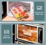 KOMUEE 30 oz 5 Pack Glass Meal Prep Containers 2 Compartments, Glass Food Storage Containers with Lids, Airtight Lunch Box, Microwave, Oven and Freezer Safe - Image 4