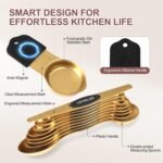 16-Piece Stainless Steel Measuring Cups and Spoons Set, Strong Magnetic Nesting Design 7 Cups 8 Spoons with Leveler, Double Measurement Markings for Dry & Liquid Ingredients, Gold - Image 3
