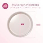 Paris Hilton Nonstick Carbon Steel Bakeware Collection, 9-Inch Round Cake Pan, Dishwasher Safe, Made without PFOA and PFAS, Pink Cream Two-Tone - Image 3