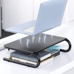 HUANUO Monitor Riser for Desk, Desk Organizer,Laptop Shelf w/Vented for Screen, Computer Stand for PC, Printer, for Home & Office - Image 5