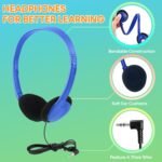 Kids Headphones Bulk 12 Pack for Classroom School Students, Wholesale Multi Color Wired Class Set Headphones for Children Toddler Boys Girls Teen and Adult (HY857,12 Mixed) - Image 4