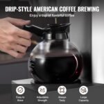 VEVOR 12 Cups Commercial Drip Coffee Maker, Coffee Maker Machine with 2 Glass Carafes and 2 Warmer Plates, Stainless Steel Pour Over Coffee Brewer for Restaurant, Office, Cafe - Image 5