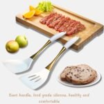 Elegant White Gold Silicone Cooking Utensils Set - Non-Toxic, Dishwasher Safe Kitchen Utensils Set with Heat Resistant Comfort Handles - Includes Spatula & Spoon for Nonstick Cookware - Image 4