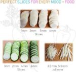 Mandolin Slicer Adjustable Mandoline | Best Hand-Held Cutter for Vegetable Potato Zucchini Food | Professional Steel Blade - Safe Finger Guard - 9-in-1 Japanese Design White - Image 3