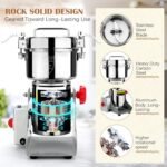 800G Electric Grain Grinder Mill, 2000W Swing-Type 304 Dry Cereals Pulverizer Makes Dry Goods, Spices, Coffee, Pepper, Etc., Commercial 110V High-speed Superfine Machine (800G Swing Type) - Image 5