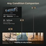 SmallRig ST30 One-Touch Deploy Selfie Stick Tripod, 57.9" Automatic Tripod Stand with Remote and Cold Shoe Mount, for iPhone, for Android, Video Recording, Travel, Vlogging, Black 5291 - Image 4