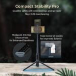 SmallRig ST30 One-Touch Deploy Selfie Stick Tripod, 57.9" Automatic Tripod Stand with Remote and Cold Shoe Mount, for iPhone, for Android, Video Recording, Travel, Vlogging, Black 5291 - Image 5