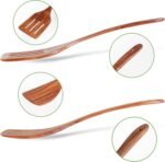 2 Pack Wooden Spatula, Acacia Wood Long Handle Flat Frying Turner, Handmade wooden spoons for cooking, Kitchen Utensil set, Non-Stick Cooking Spurtle Utensils for kitchen use - Image 4
