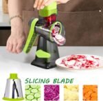 Cheese Grater Rotary Cheese Grater,Versatile Cheese Shredder,Blades for Shredding, Grating, Slicing,Cheese Shredder with Suction Base and Cleaning Brush Kitchen Gift (green) - Image 3