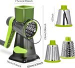 Cheese Grater Rotary Cheese Grater,Versatile Cheese Shredder,Blades for Shredding, Grating, Slicing,Cheese Shredder with Suction Base and Cleaning Brush Kitchen Gift (green) - Image 4